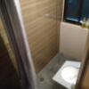 HOTEL 風々(ふふ)(新宿区/ラブホテル)の写真『201号室 トイレの奥がシャワー室。中間に洗面所。トイレと洗面所、シャワー室はカーテンで仕切る。バスタブは無し』by なめろう
