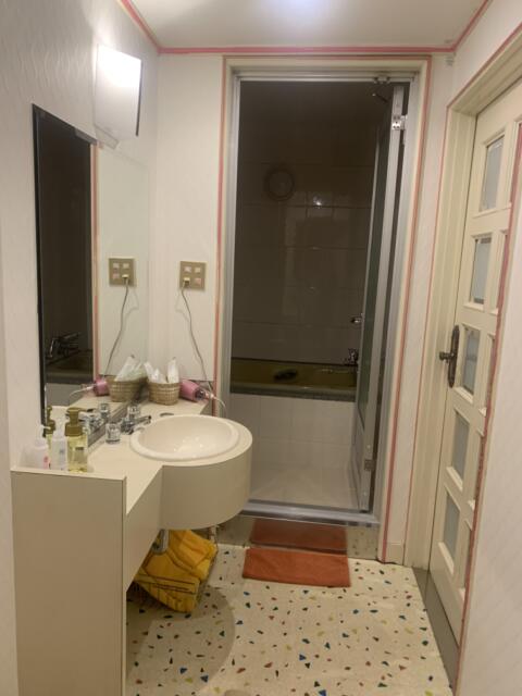 愛麒麟（アイキリン）(大阪市/ラブホテル)の写真『502号室　入り口入って正面にお風呂左手に洗面台とトイレ、右側にベッドルームがあります』by PINK SCORPION