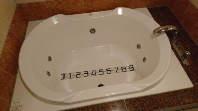 HOTEL Kartine X(カルティニX)(広島市南区/ラブホテル)の写真『202号室（浴槽幅90㎝（ペットボトル4.5本分）両側台形型。ジャグジー）』by 格付屋
