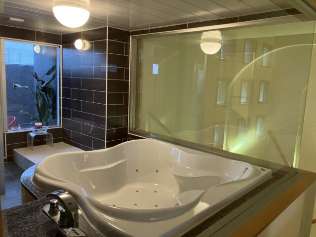 HOTEL EVI TOWER(戸田市/ラブホテル)の写真『601 2Fガラス張りの浴室』by festa9
