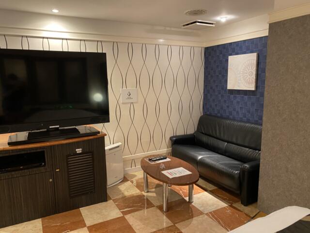 ホテル リンデン 湯島(文京区/ラブホテル)の写真『607号室　テレビとソファ　ベッド側から』by トマトなす
