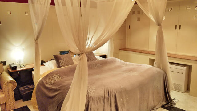 HOTEL RAY FIELD(墨田区/ラブホテル)の写真『401号室 ベッド周辺（３）』by 午前３時のティッシュタイム