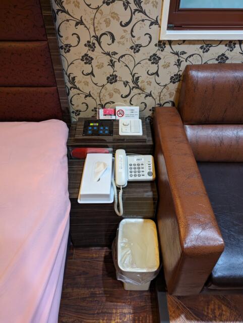 HOTEL アムール(台東区/ラブホテル)の写真『207号室　ベット脇』by ひこべえ
