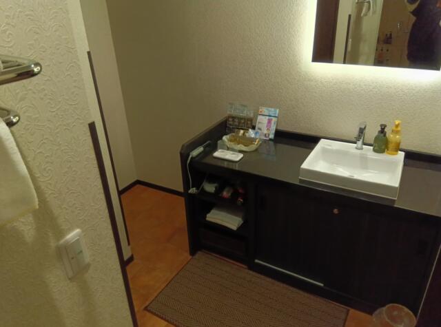 HOTEL 555(伊豆の国市/ラブホテル)の写真『104号室、洗面所フロアです。(24,1)』by キジ