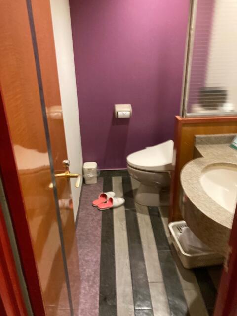 ホテル ステーション本店(台東区/ラブホテル)の写真『411号室　トイレ・脱衣所　左側ドアの裏にバスルーム』by ワーカー