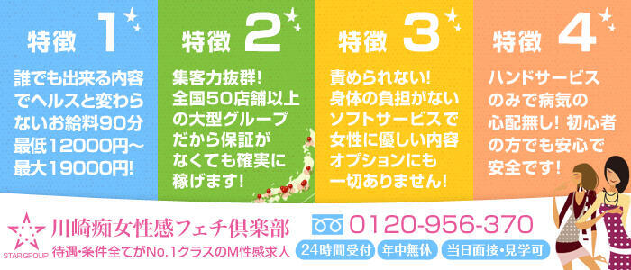 川崎痴女性感フェチ倶楽部(高収入バイト)(川崎発・近郊/派遣M性感)