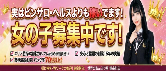世界のあんぷり亭 錦糸町店(高収入バイト)（錦糸町発・周辺/激安オナクラ）