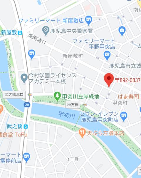 マップ｜石庭（ソープランド/鹿児島市甲突町）