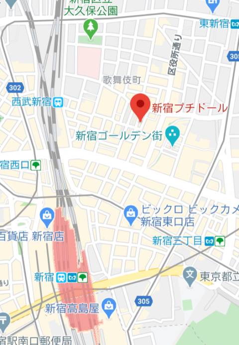 マップ｜新宿プチドール（ファッションヘルス/新宿歌舞伎町）