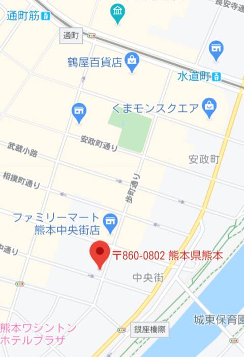 マップ｜イエスグループ熊本　レッスンワン熊本校（ファッションヘルス/中央街）