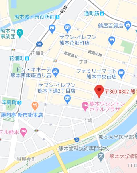 マップ｜熊本ホットポイント（ファッションヘルス/中央街）