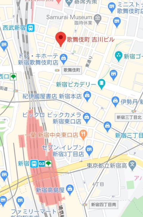 マップ｜新宿平成女学園（ファッションヘルス/新宿歌舞伎町）