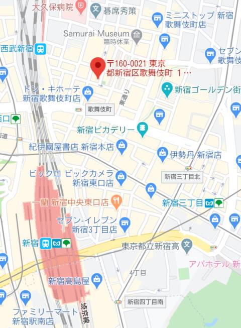 マップ｜新宿ストロベリージャム（ファッションヘルス/新宿）