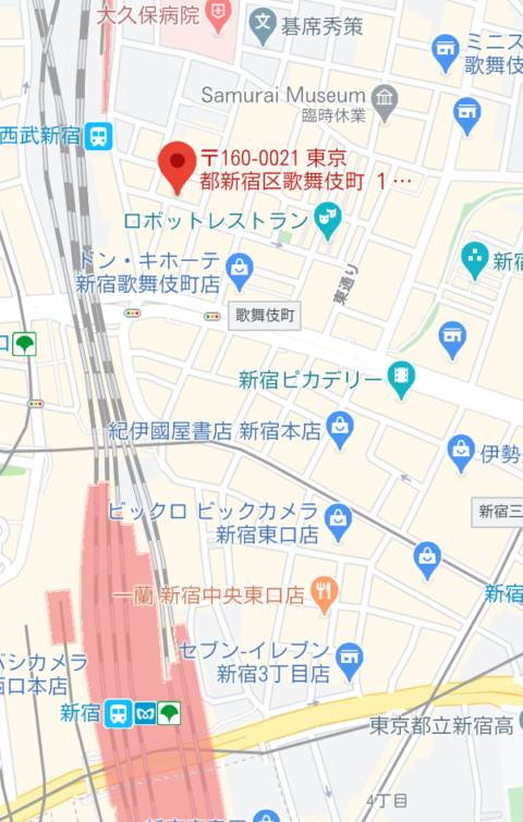 マップ｜アメリカンクリスタル（ファッションヘルス/新宿歌舞伎町）