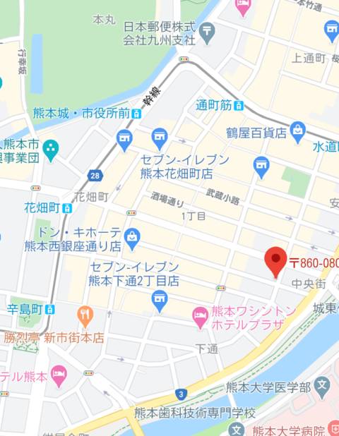 マップ｜イエスグループ熊本 華女（ファッションヘルス/中央街）