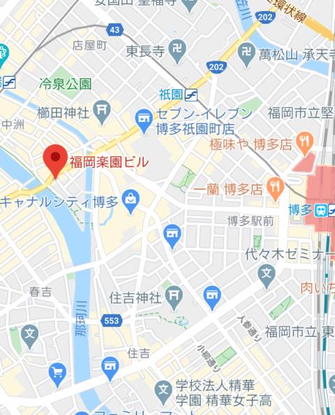 マップ｜ハレ系 メイドin福岡（店舗型ヘルス/中洲）