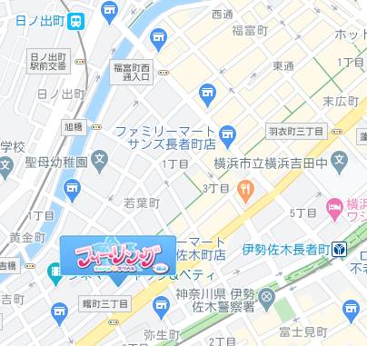 マップ｜フィーリングin横浜（ホテヘル＆デリヘル/関内発・神奈川・23区一部）