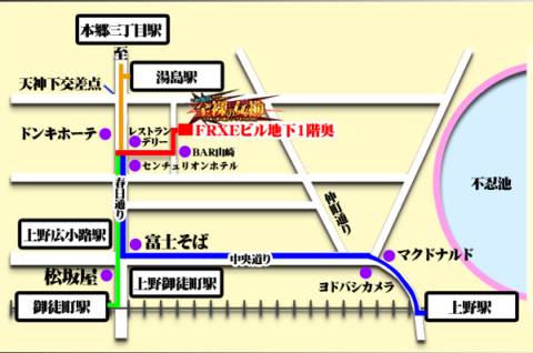 マップ｜全裸の女神orいたずら痴漢電車（ホテヘル/上野）