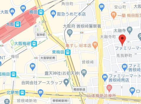 マップ｜スパーク梅田店（ホテヘル＆デリヘル/梅田発・近郊）