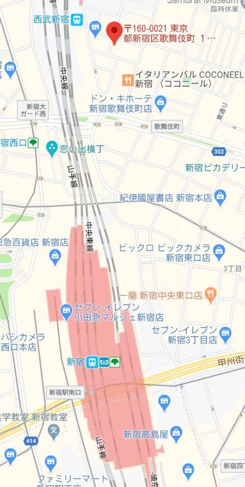 マップ｜S-GALAXY（セクキャバ/新宿歌舞伎町）