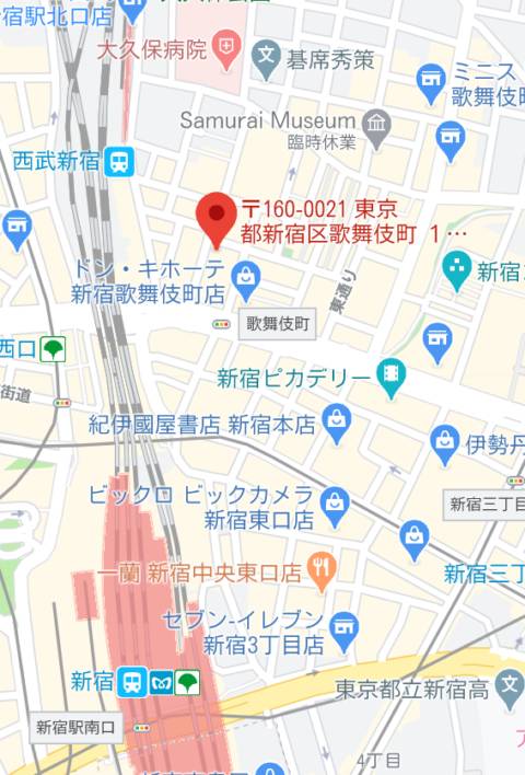 マップ｜チェリーデイズ新宿店（セクキャバ/新宿歌舞伎町}）