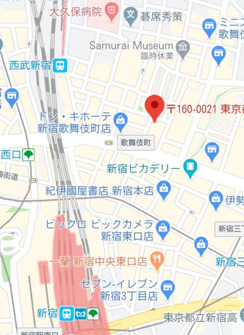 マップ｜スーパーエンジェル（セクキャバ/新宿歌舞伎町）