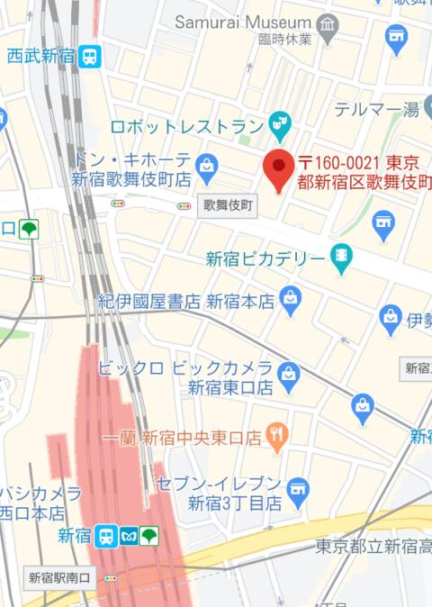 マップ｜ビデオdeはんど新宿校（オナクラ/新宿歌舞伎町）