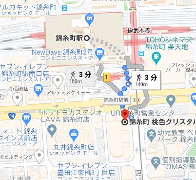 マップ｜桃色クリスタル（ホテヘル＆デリヘル/錦糸町発・近郊）
