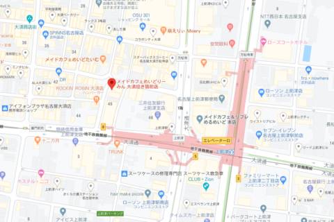 マップ｜maidreamin 名古屋大須招き猫前店（【非風俗】メイドカフェ/大須(名古屋)）