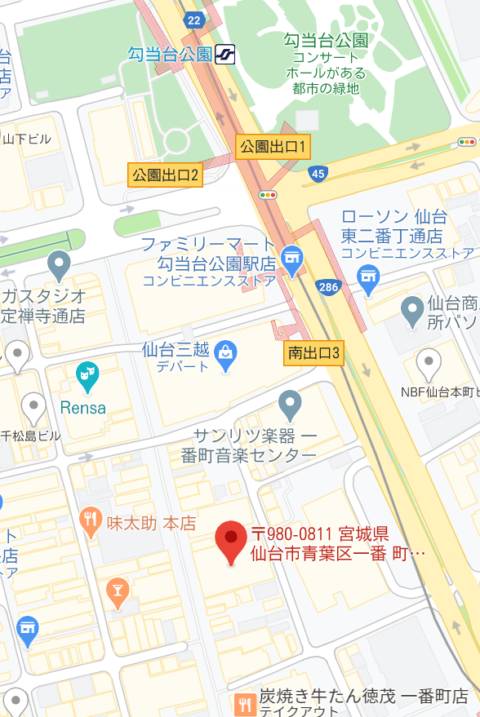 マップ｜チューリップ仙台店（ソープランド/仙台）