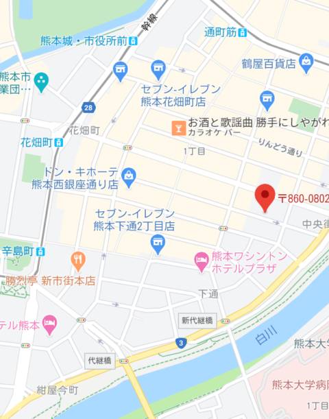 マップ｜おねだり本店　熊本（ソープランド/中央街）