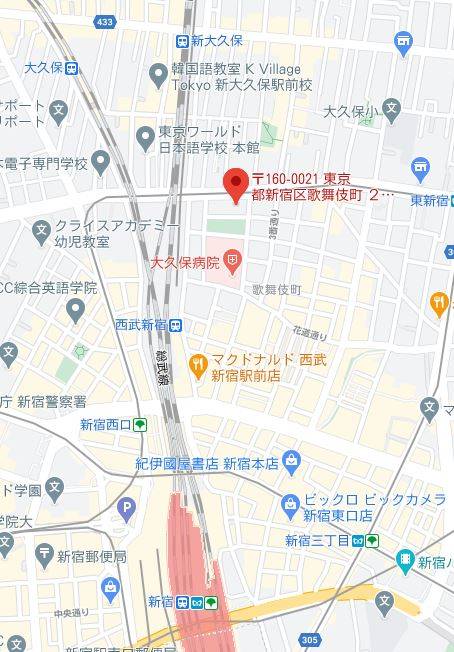 マップ｜クラブダイアモンド新宿店（ニューハーフヘルス/新宿周辺）