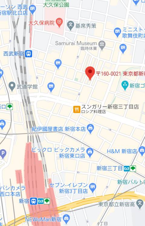 マップ｜ギラギラガールズ（ガールズバー/新宿歌舞伎町）