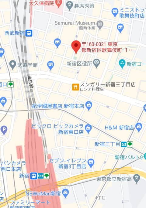 マップ｜新宿11チャンネル（ファッションヘルス/新宿}）