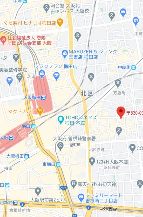 マップ｜大阪ツーショット・キャバクラ　和（ツーショットキャバクラ/梅田）