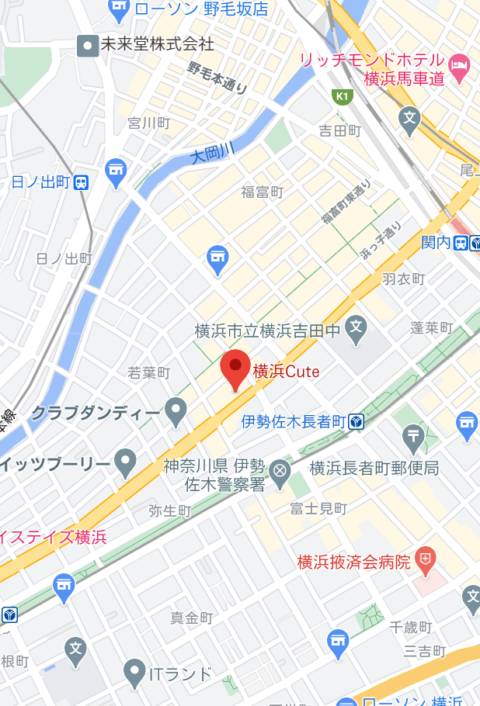 マップ｜横浜CUTE（店舗型オナクラ＆手コキ専門店/横浜曙町）