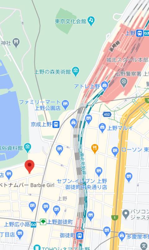 マップ｜ハイスクールマーヤ上野店（キャバクラ/上野）