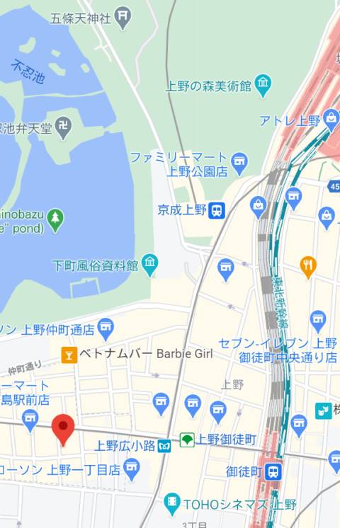 マップ｜LUXURY CLUB MINT(ミント)（キャバクラ/上野）