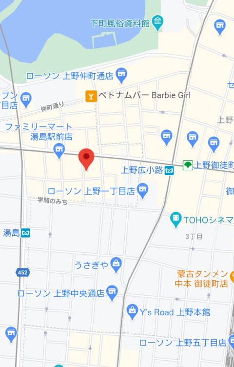 マップ｜プラチナムクラブ クレア 上野（キャバクラ/御徒町）