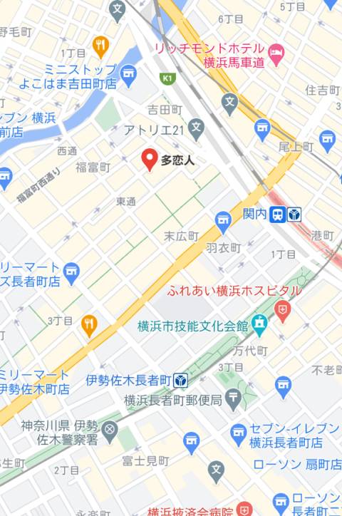 マップ｜多恋人（ソープランド/横浜福富町）