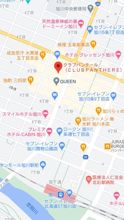 マップ｜club panthere（ニュークラブ（キャバクラ）/旭川）