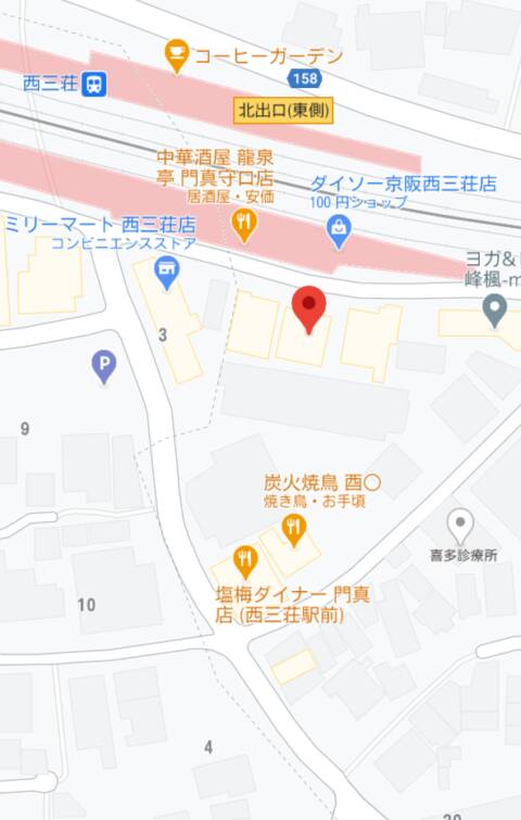 マップ｜Dante(ダンテ)（スナック/西三荘駅）