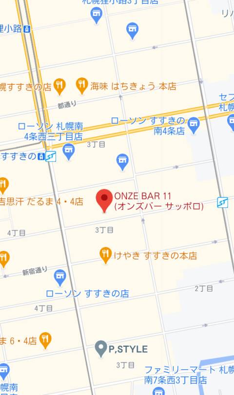 マップ｜ONZE BAR 11 (オンズバー)（ガールズバー/すすきの）