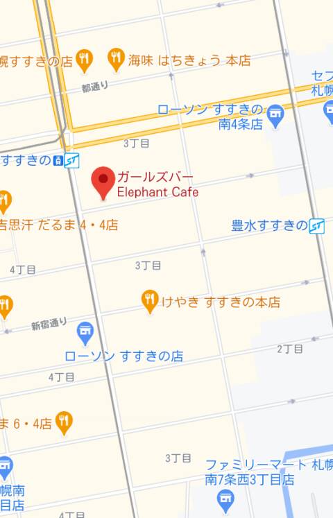マップ｜elephant cafe（ガールズバー/すすきの）