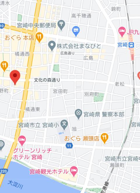 マップ｜バニーコレクション宮崎（ソープランド/西橘通り}）