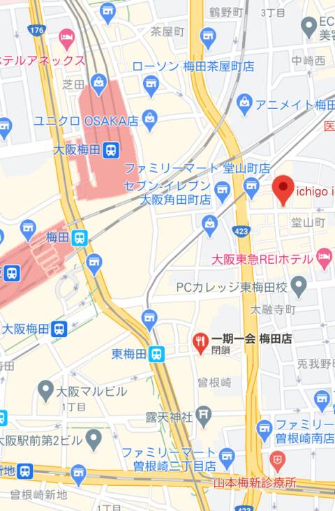 マップ｜ichigo ichie（イチゴイチエ）（ガールズバー/梅田）