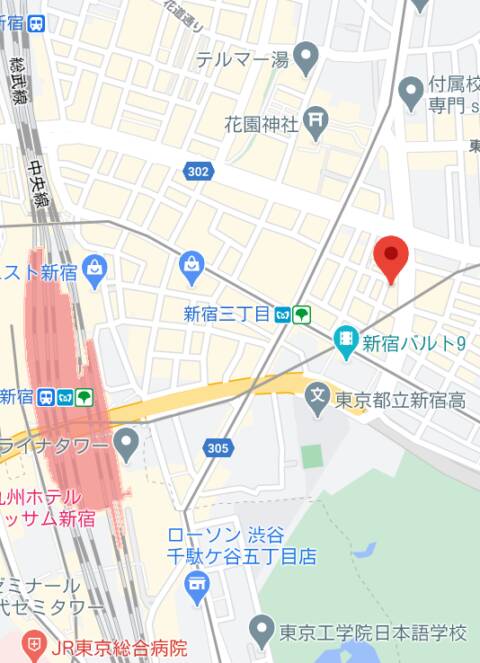 マップ｜アフィリア・アスタリスク（ガールズバー/新宿3丁目）