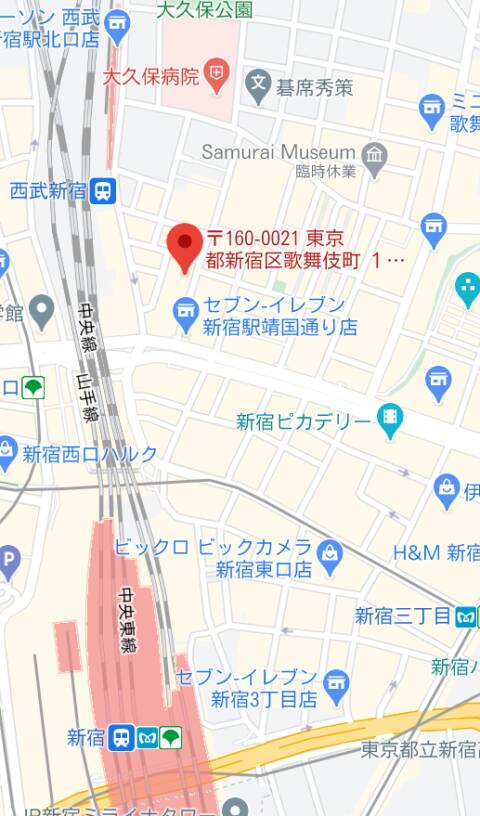 マップ｜BUNNY’S TOKYO（バニーズトウキョウ）（ガールズバー/新宿歌舞伎町）