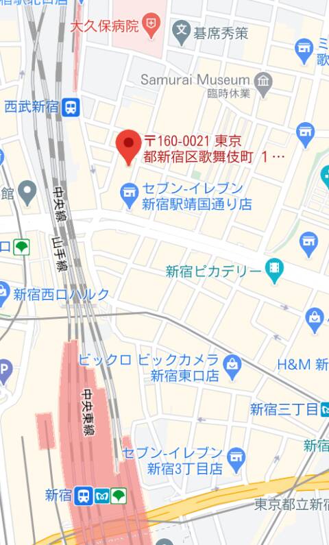 マップ｜Bacchus(バッカス)（ガールズバー/新宿歌舞伎町）