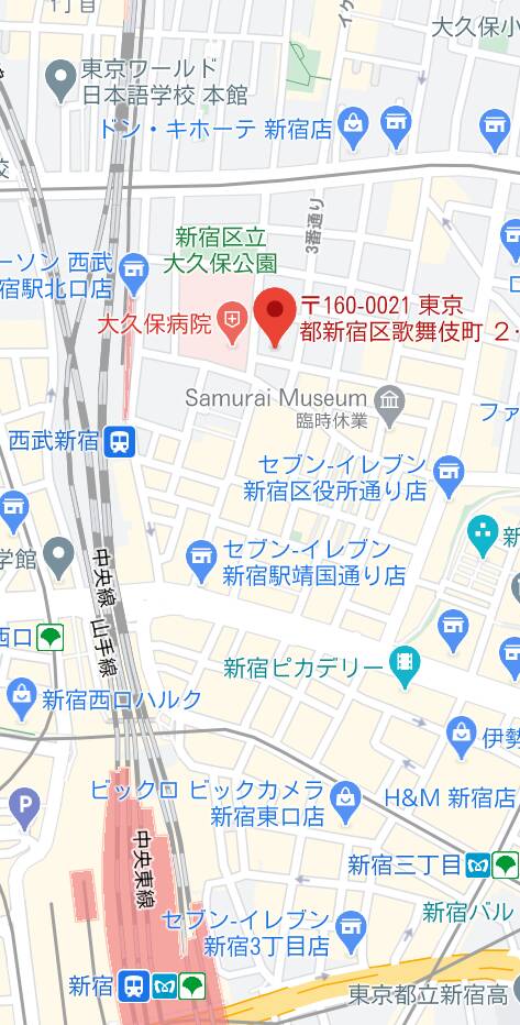 マップ｜Girl's Bar Vivi（ガールズバー/新宿歌舞伎町）